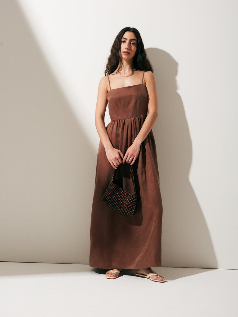 BROWN ROBALO DRESS