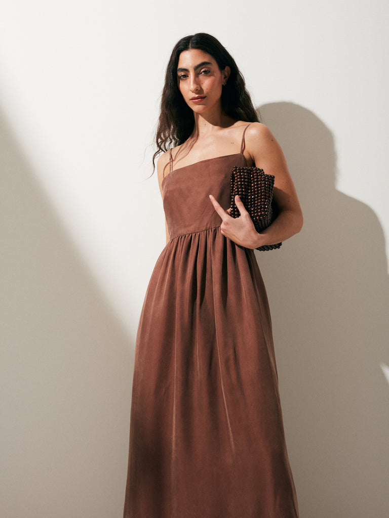 BROWN ROBALO DRESS