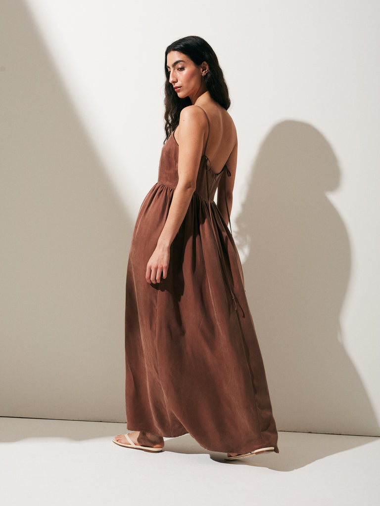 BROWN ROBALO DRESS