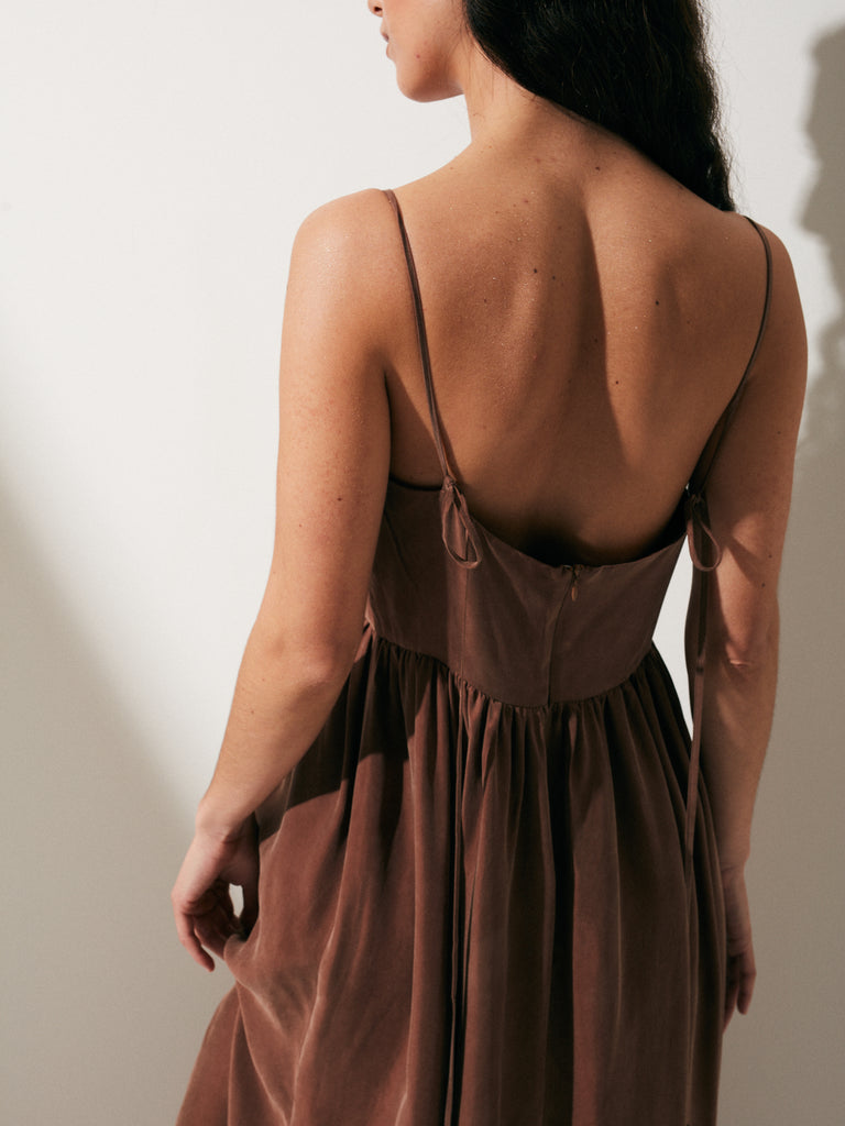 BROWN ROBALO DRESS