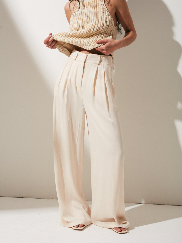 CREAM WAVE PANTS