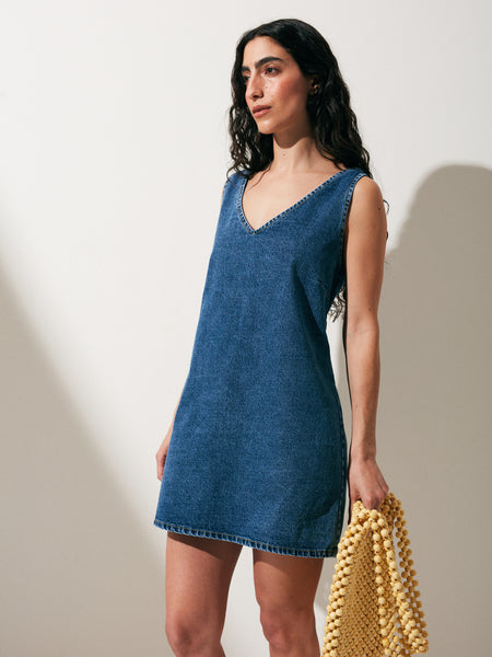 VESTIDO DENIM CASTAÑETA AZUL