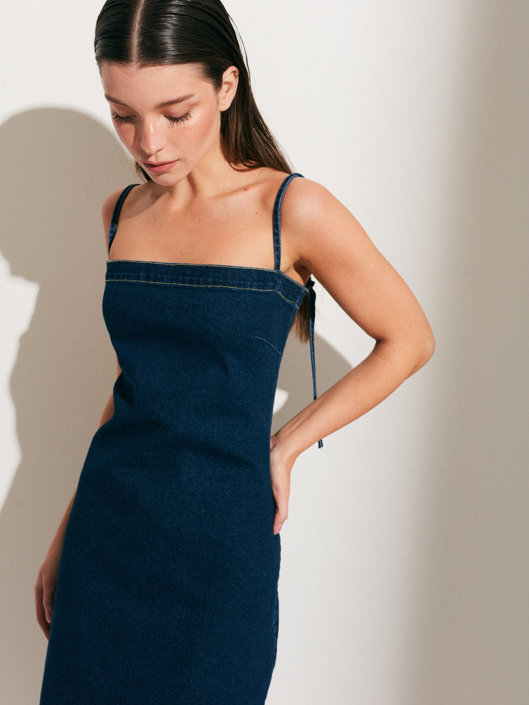 VESTIDO DENIM ALBACORA AZUL